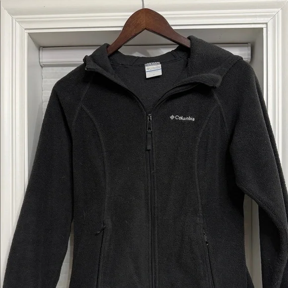 Columbia Black Full-Zip Fleece Hooded Jacket - Picture 2 of 4